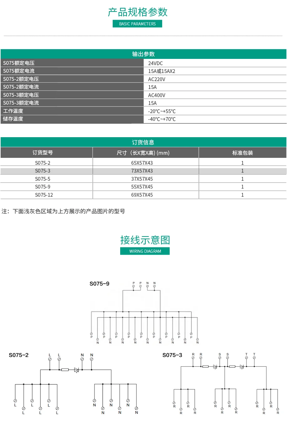 公用端端子台 S075 电源端子台