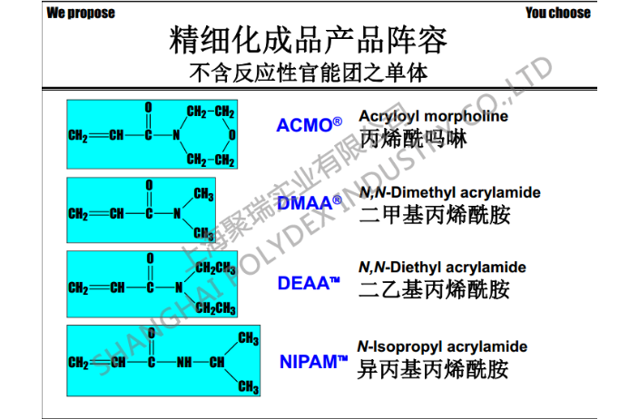 徐州n-二甲基丙烯酰胺的應用,DMAA