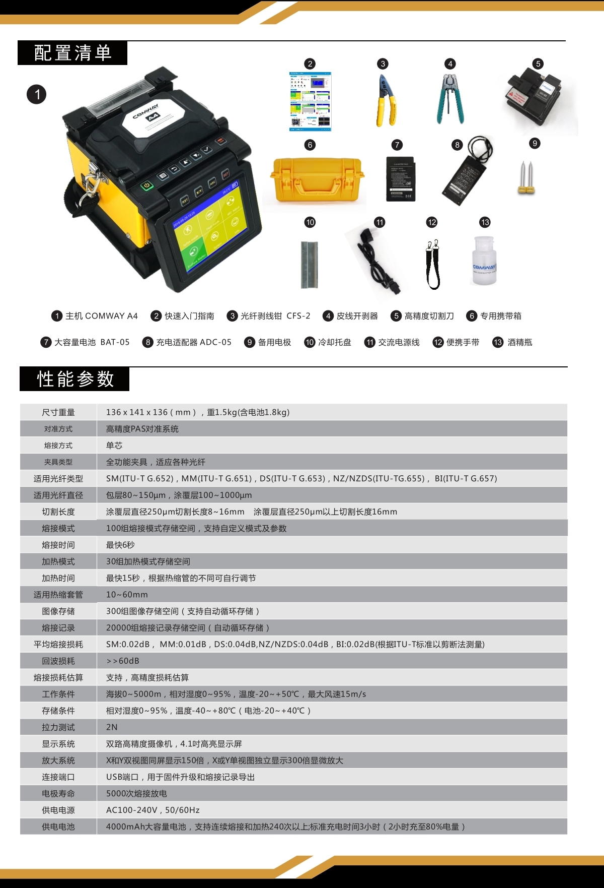 康未comway a4光纤熔接机