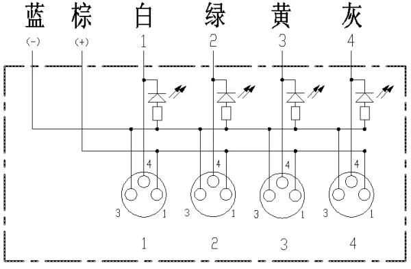 LED指示灯:PNP