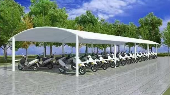 安徽防水膜結構自行車棚,膜結構停車棚