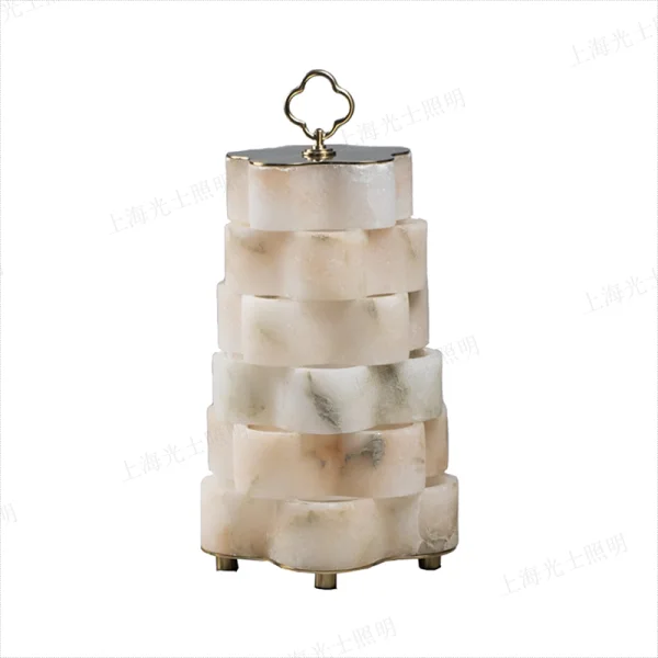 Marble flower type table lamp