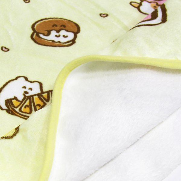 黃色可愛卡通系列法蘭絨數碼印花毛毯