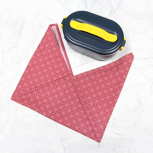 紅色幾何圓圈三角包袱巾簡約風茶巾