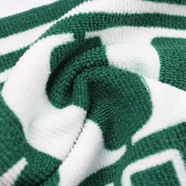 綠色英文超細纖維印花運動巾
