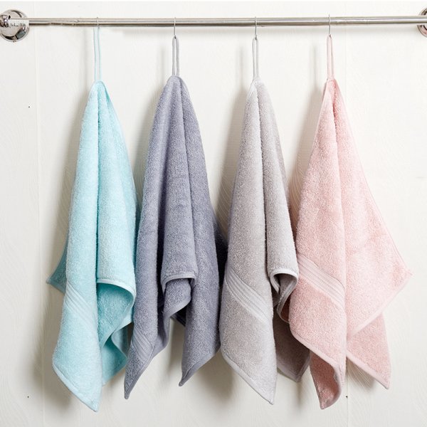 純棉素色緞檔可懸掛毛巾多色可選