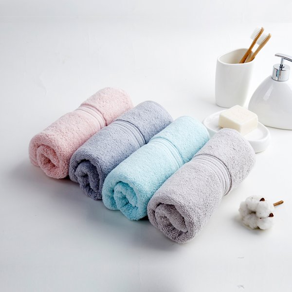 純棉素色緞檔可懸掛毛巾多色可選