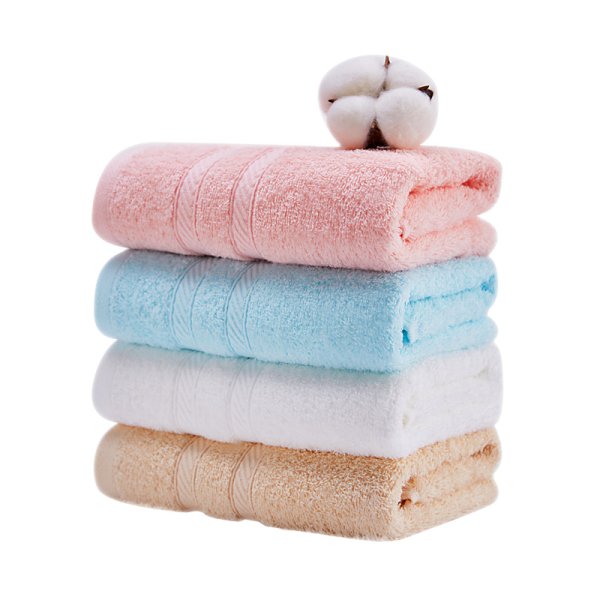 純棉雙緞檔素色毛巾多色可選