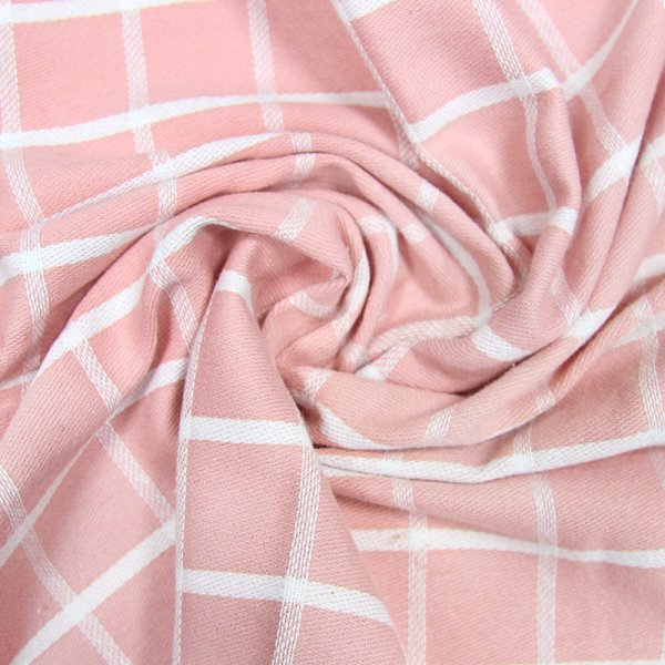 粉色白格色織茶巾日式風餐布裝飾道具