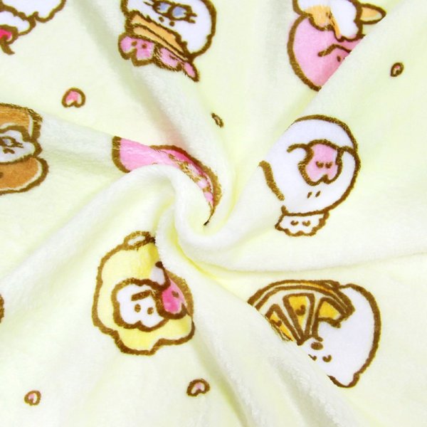 黃色可愛卡通系列法蘭絨數碼印花毛毯