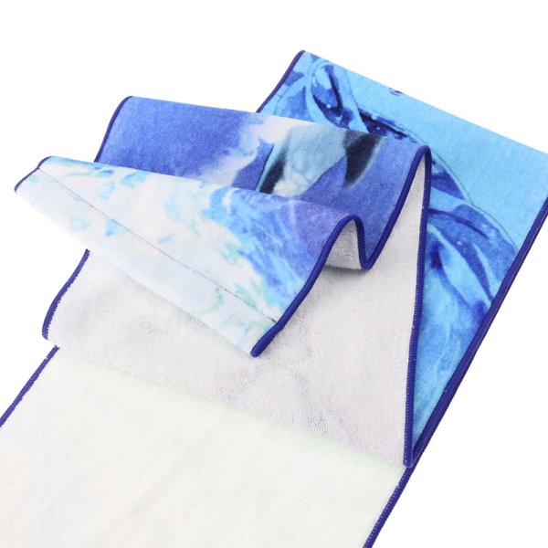 工廠毛巾來圖定制棉質數碼印花藍色動漫運動巾吸水柔軟
