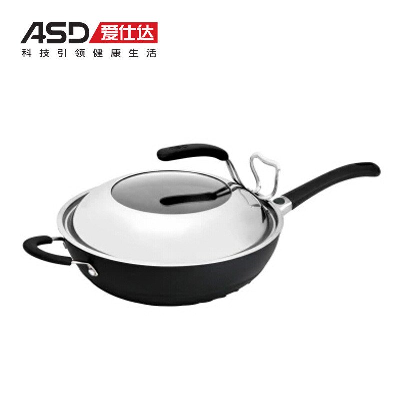 ASD 爱仕达 金刚旋风无油烟不粘炒锅 32cm LZL8332 售价399