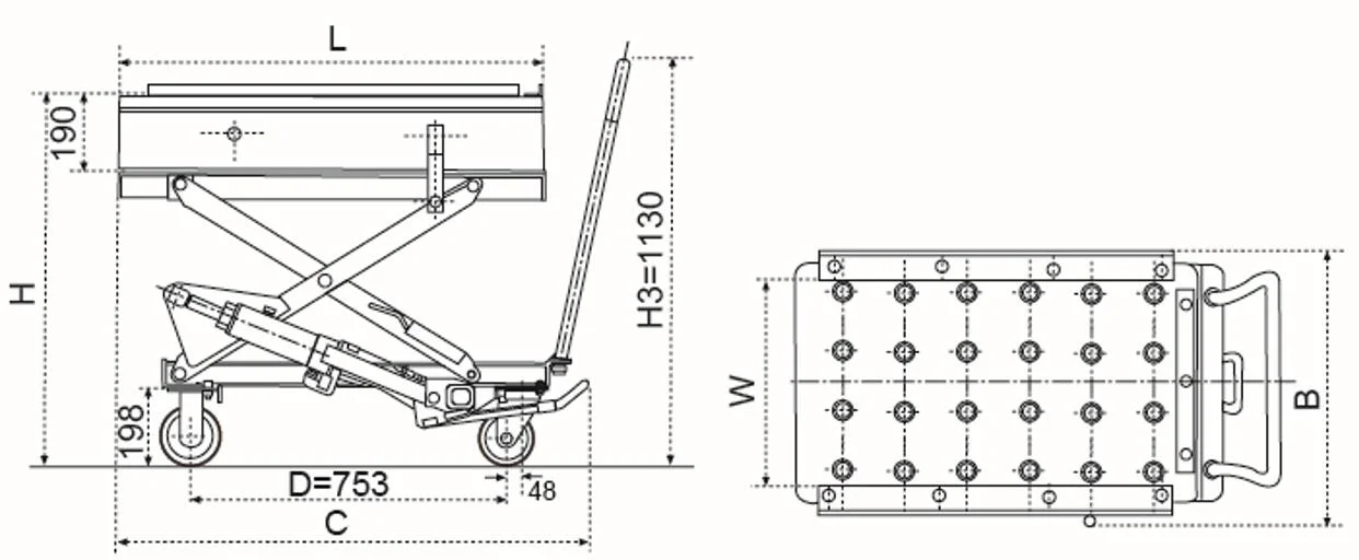 China Ball Transfer Lift Table Truck FactoryTELIFT