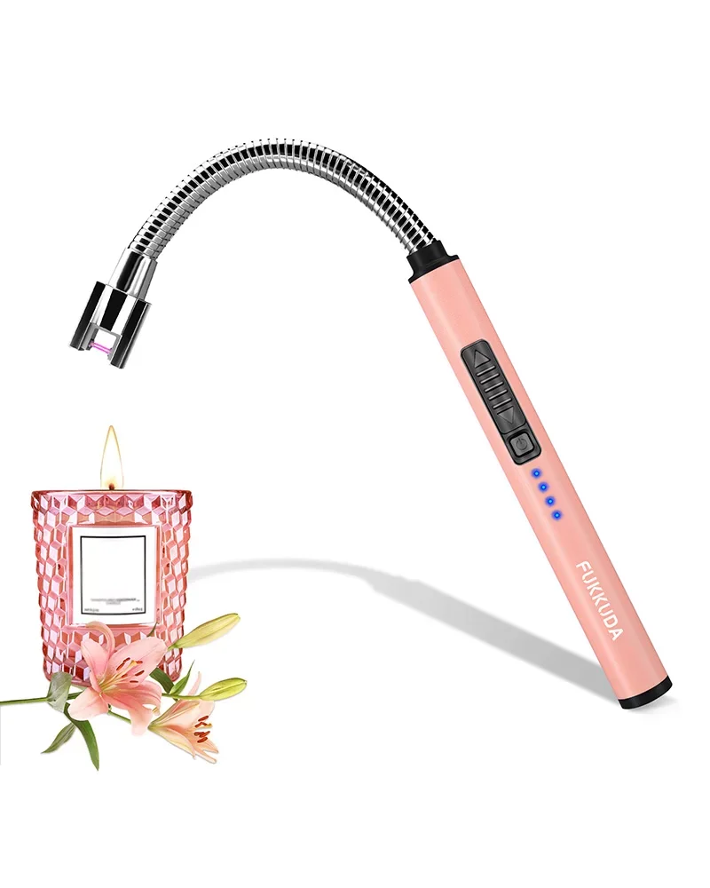 Goose Neck Electric Candle Lighter with Rechargeable Battery Rose Gold