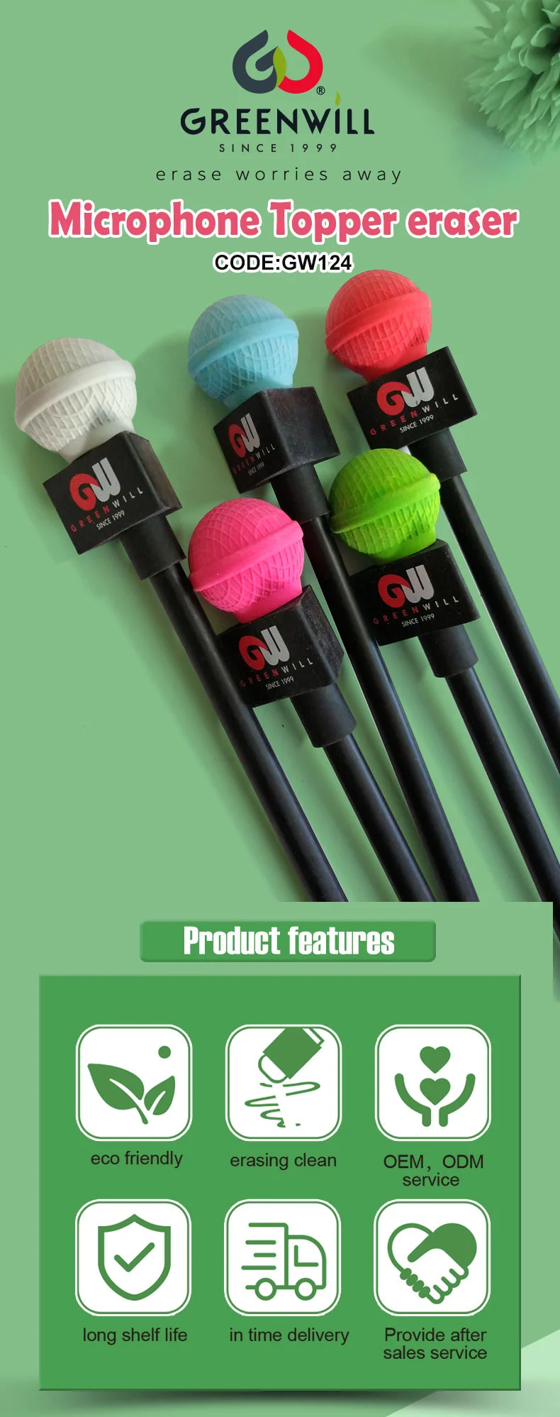 WholesaleMicrophone Erasers SupplierGreenwill