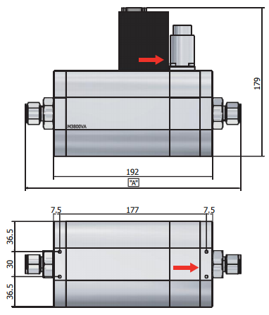 MS3800VA气体质量流量控制器-尺寸图