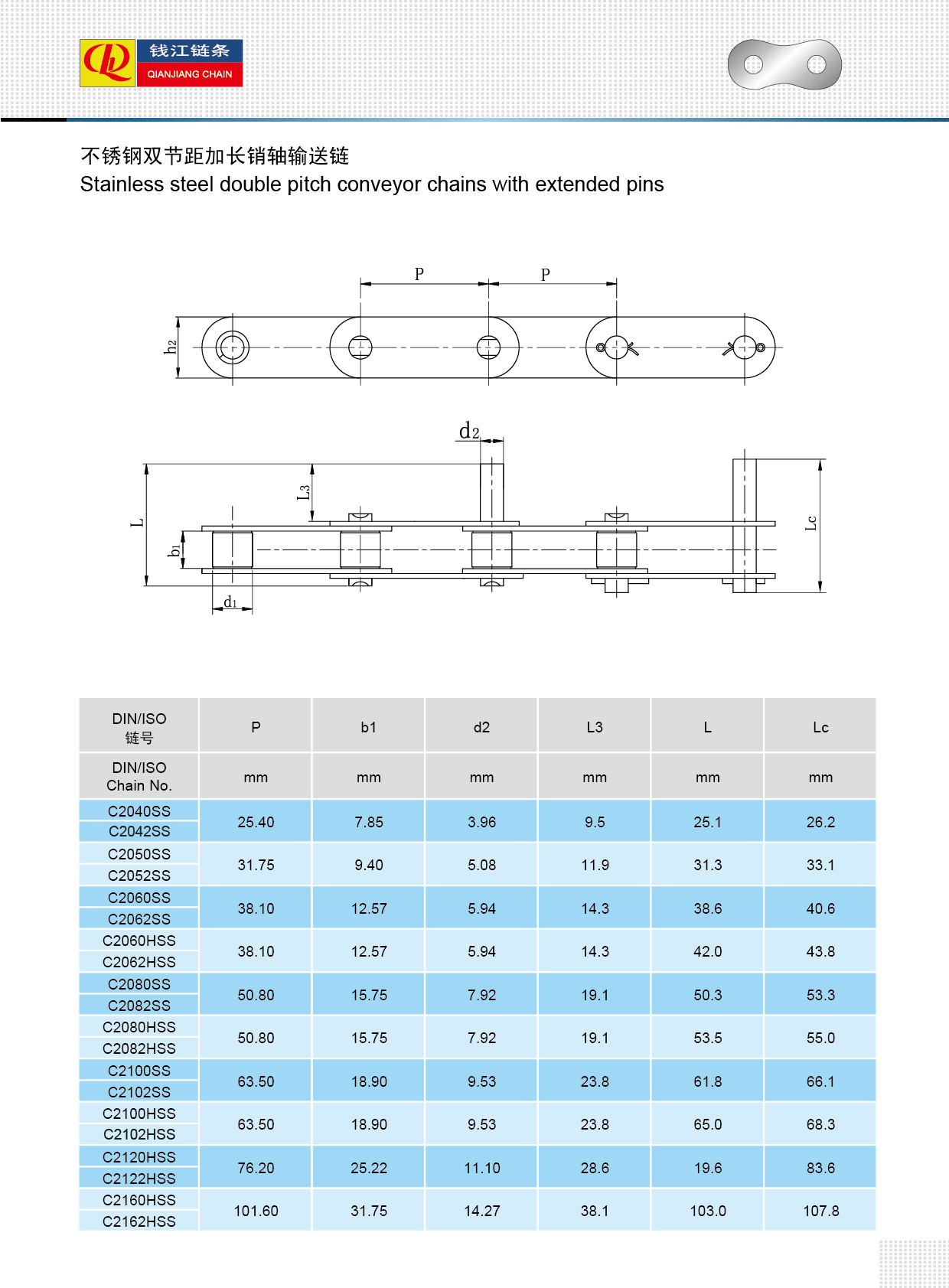 6不銹鋼雙節(jié)距加長銷軸輸送鏈-Stainless steel double pitch conveyor chains with extended pins.jpg