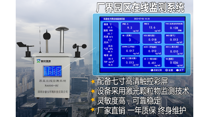 河南异味恶臭在线监测系统销售价格 深圳市睿安环境科技供应