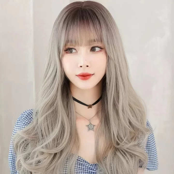 C-0311 Long Curly Wigs with Bangs