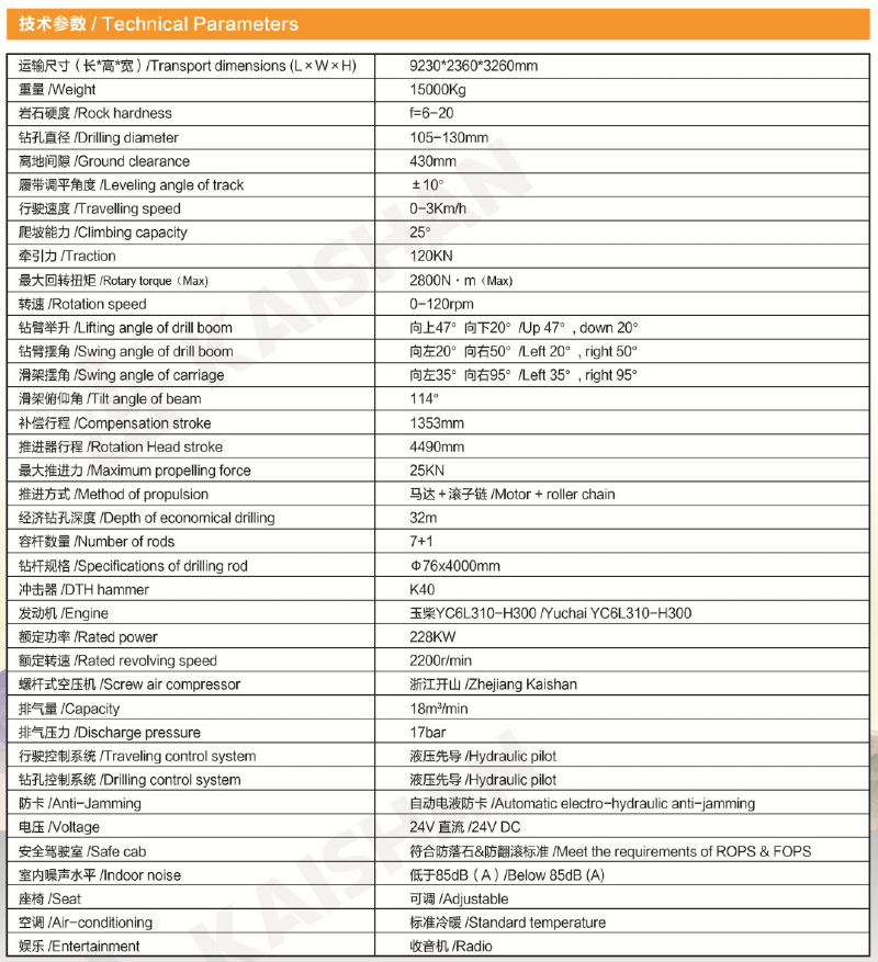 ZT10型一體式露天潛孔鉆車