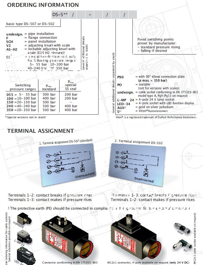 Ds417 德国HYDROPA压力开关DS103 DS104ex防爆压力开关 DS117 DS302压力继电器DS307 DS502 DS507压力开关 ...