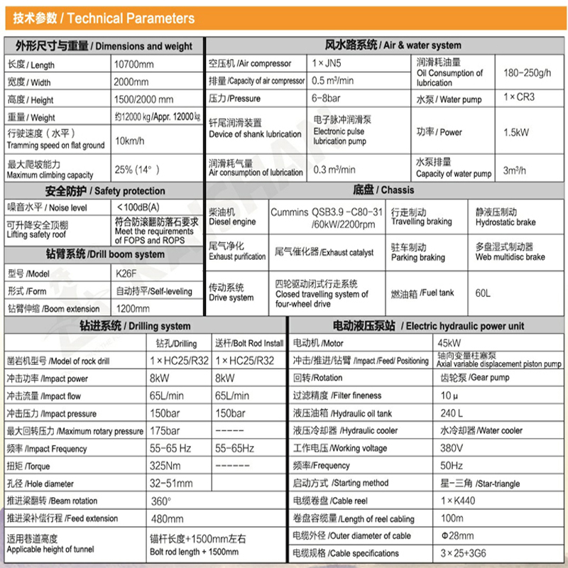 KM211型全液壓錨桿臺(tái)車