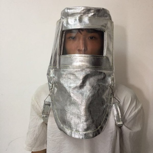 1000度耐高温头罩 铝箔隔热帽 铝厂隔热面罩阻燃防火防喷溅 mn-tz1000