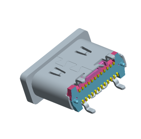 TYPE-C 母座 24Pin SMT 立式6.40