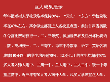 兰州辅导培训学校 巨人教育