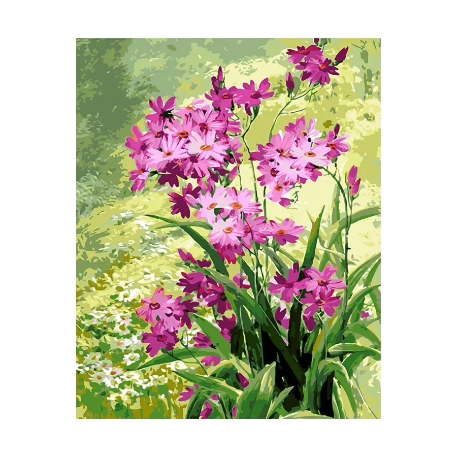 purple flower digital oil painting