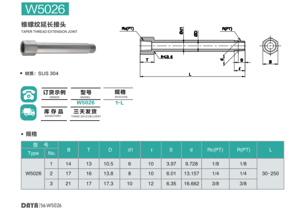 錐螺紋延長接頭