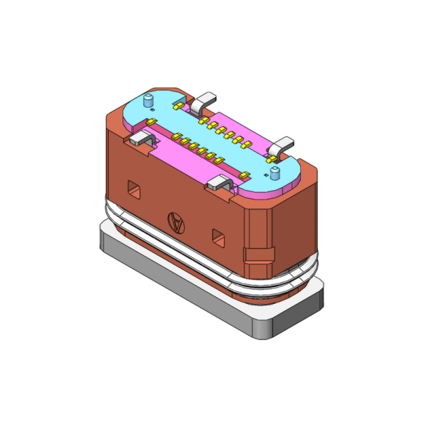 防水TYPE-C 母座 16Pin 板上SMT 有柱