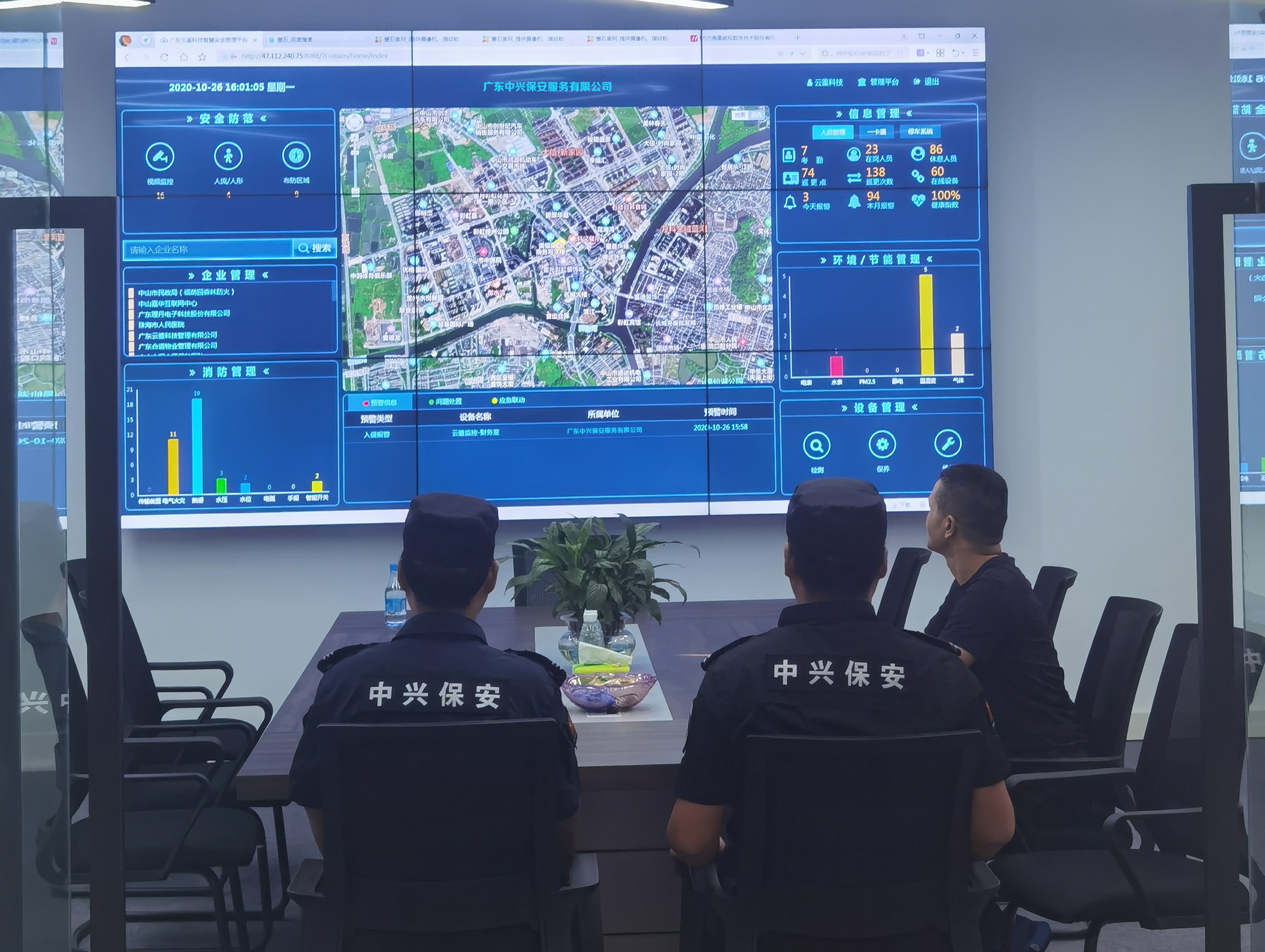 公司指挥中心监控调动