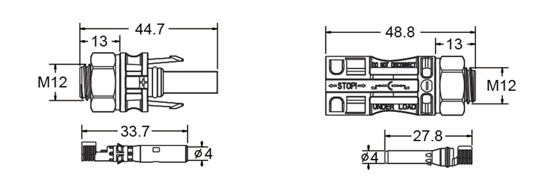 1500V DC MC4 panel connector