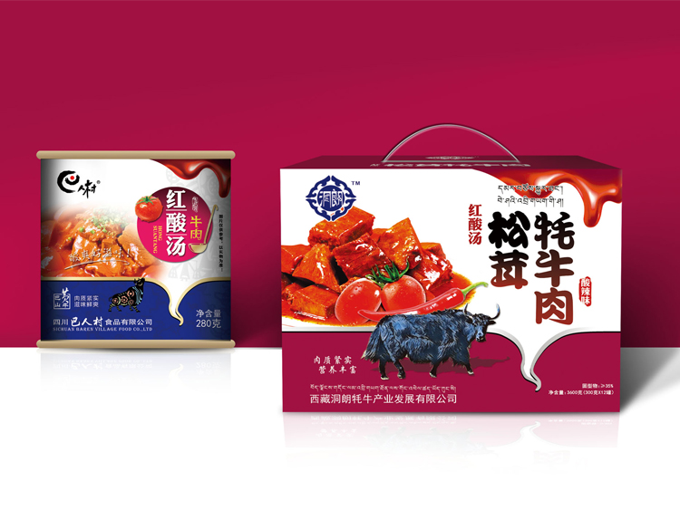 土特產包裝設計之松茸牦牛肉包裝