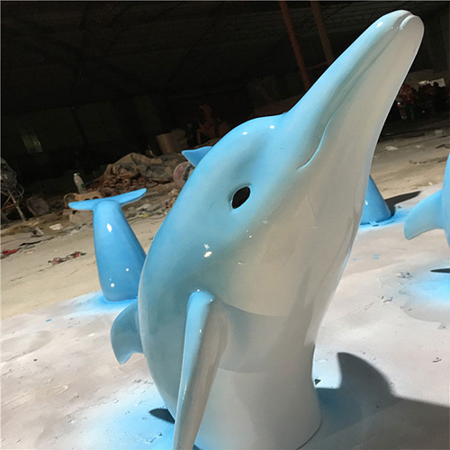 游樂園海豚組合玻璃鋼雕塑