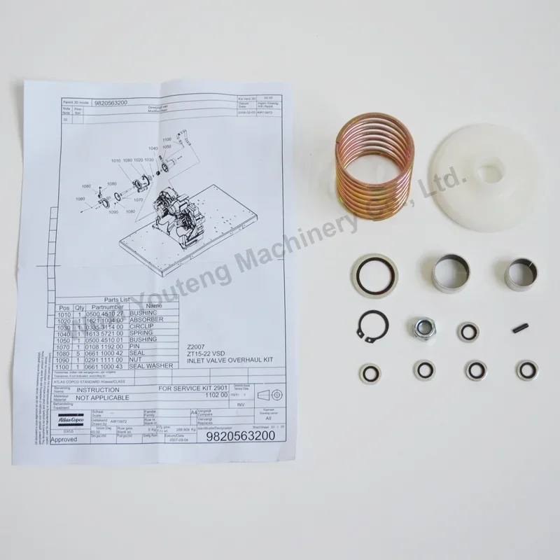 Inlet Valve Air Compressor Maintenance Kit Supplier Atlas Copco