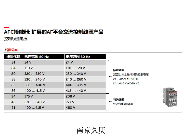 南京品牌ABB接触器现货 欢迎来电 南京久庚自动控制供应