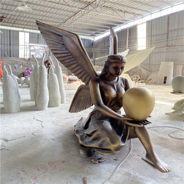 玻璃鋼天使女神雕塑 仿銅西方人物雕塑