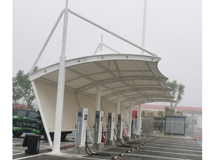 双鸭山膜结构停车棚 和谐共赢 宁波市鄞州五乡绿彩遮阳篷供应