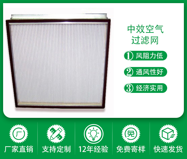 鋁合金框有隔板過濾器