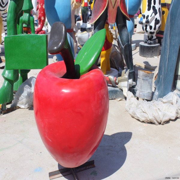 玻璃钢红苹果雕塑