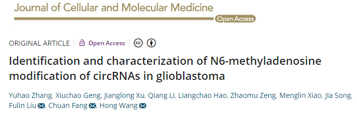 文章1：胶质母细胞瘤circRNA m6A修饰表达谱