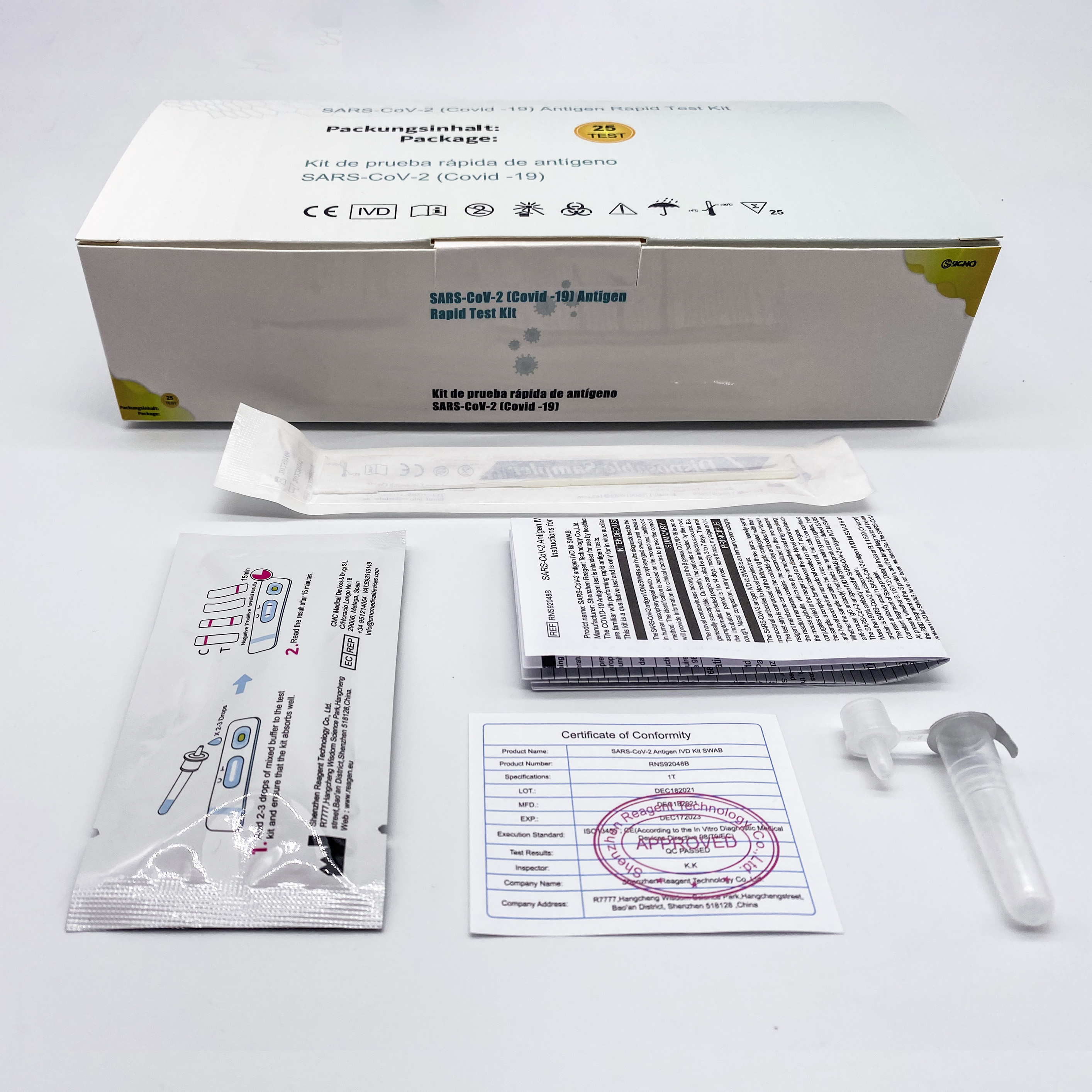 Kit per test rapido antigene Kit diagnostico Autotest saliva CE Bfarm