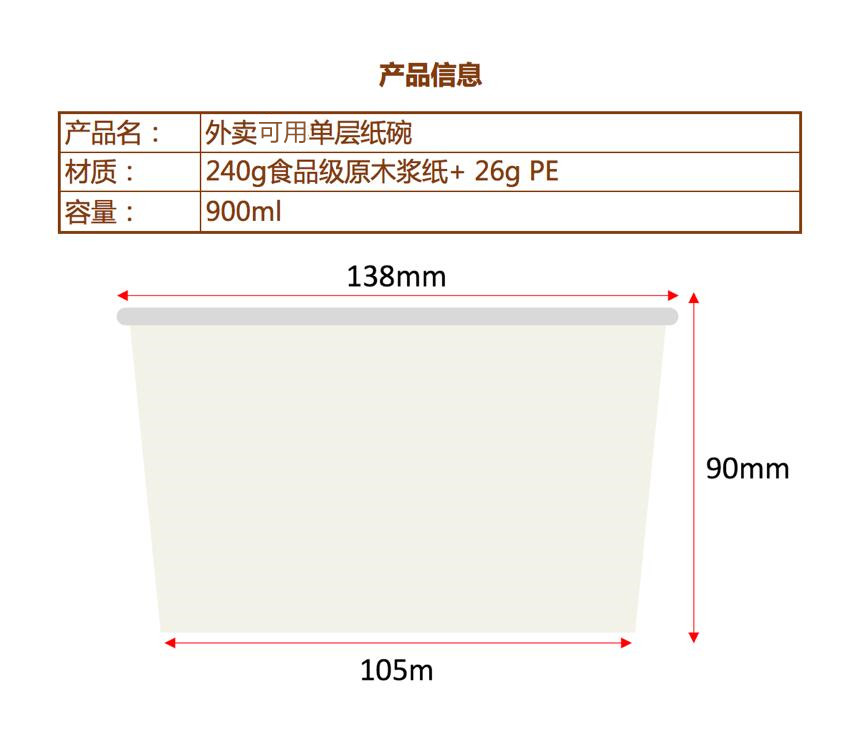 外賣可用單層紙碗