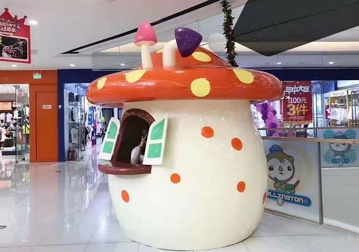 玻璃鋼蘑菇屋造型雕塑-名圖