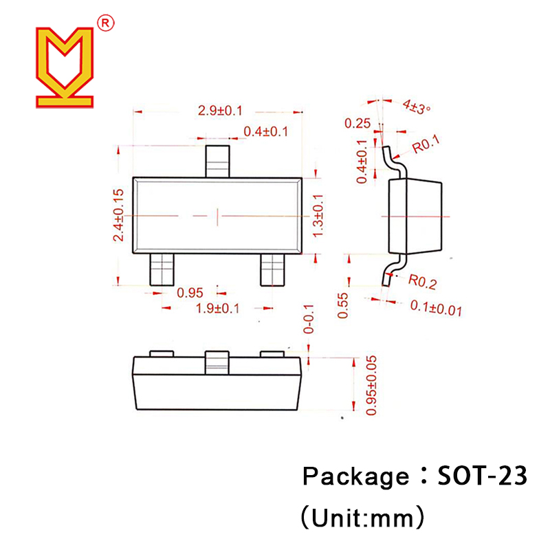 盟科电子 MK2310  60V 3A  N型MOS管 SOT-23 丝印MS10 Si2310