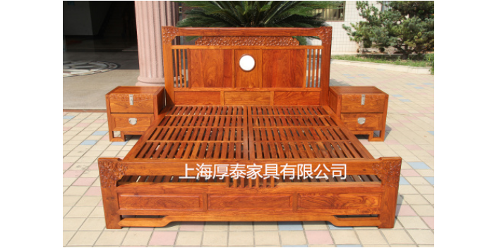 上海胡桃色实木床家具