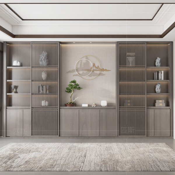 新中式茶室装饰柜-上海优弘软装