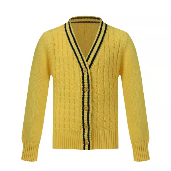 黄色棉针织毛衣